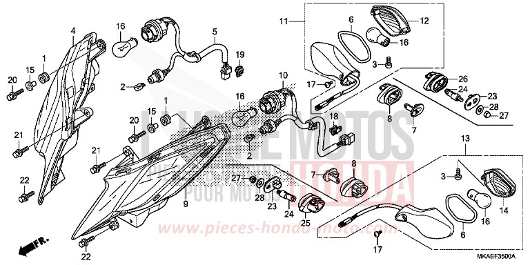 CLIGNOTANT de Integra 750 MAT BALLISTIC BLACK METALLIC (NHA86) 2019